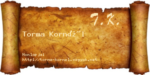 Torma Kornél névjegykártya