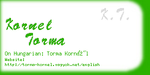 kornel torma business card